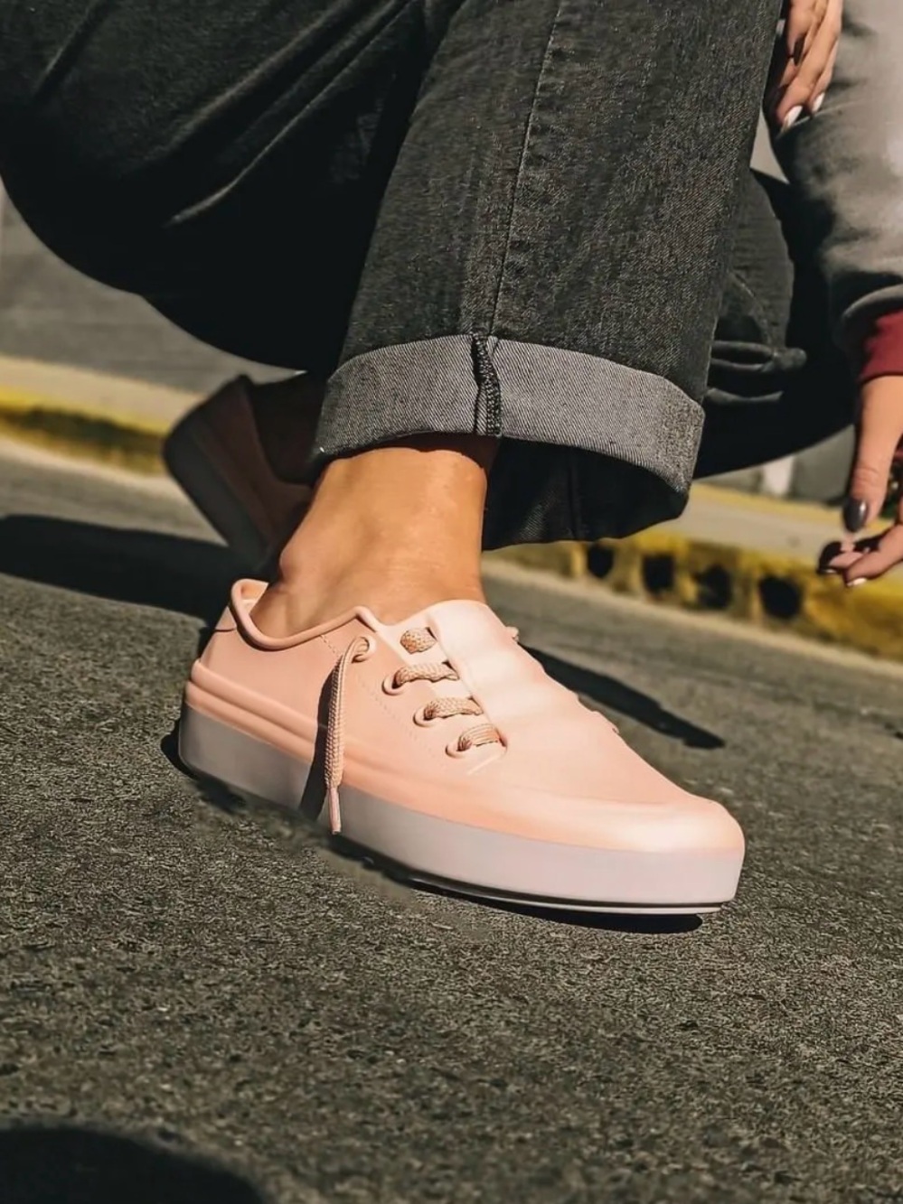 Melissa Ulitsa Sneakers Women’s Size 7 Pink Jelly Platform Slip On Preppy Summer